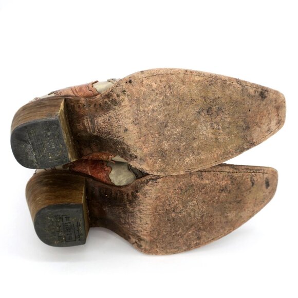 Corral A2665 Cognac Leather Lace Look Overlay Cowgirl Western Boots Snip Toe 7M - Picture 5 of 10